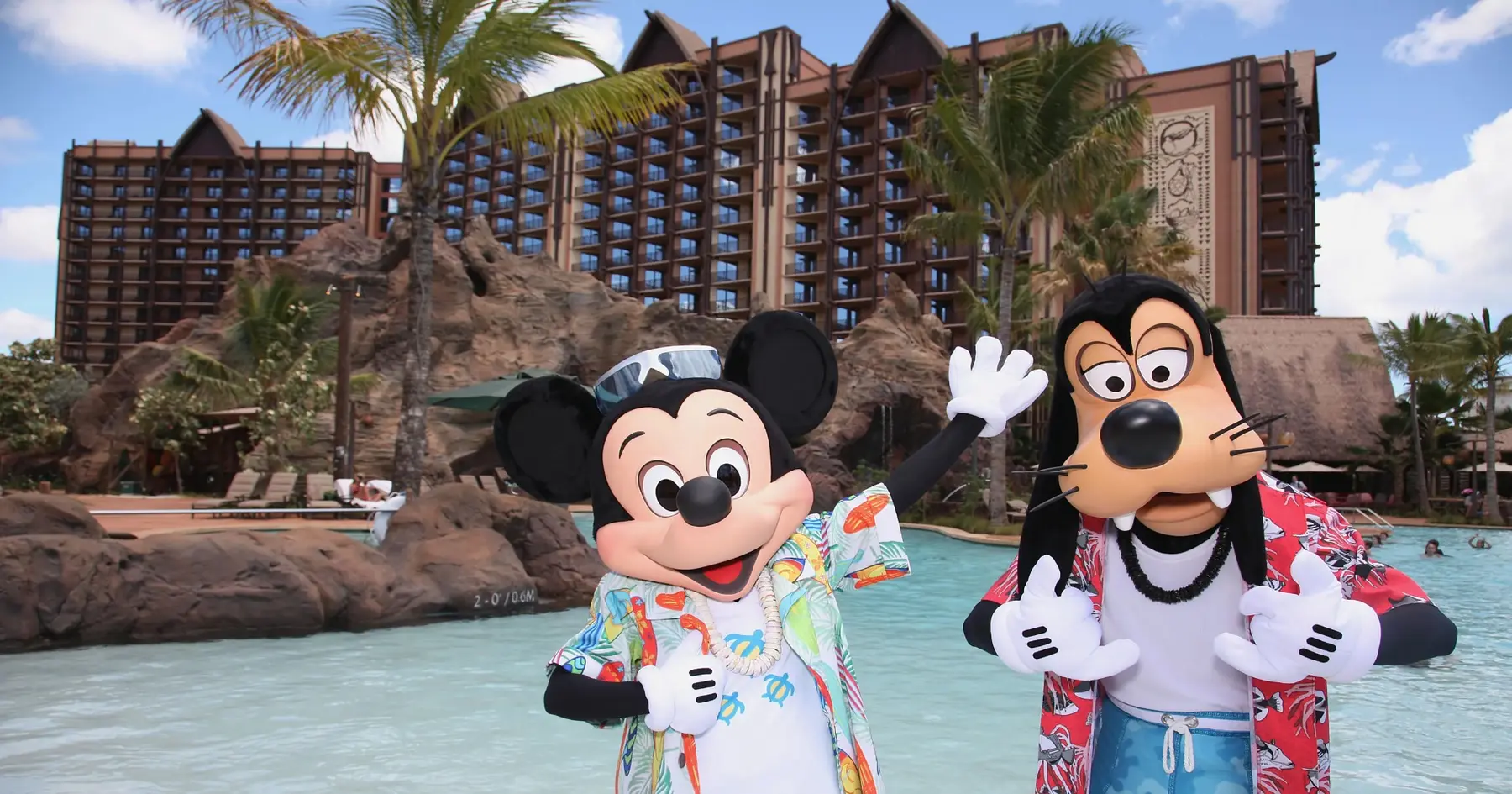 Mickey Mouse and Goofy at Aulani
