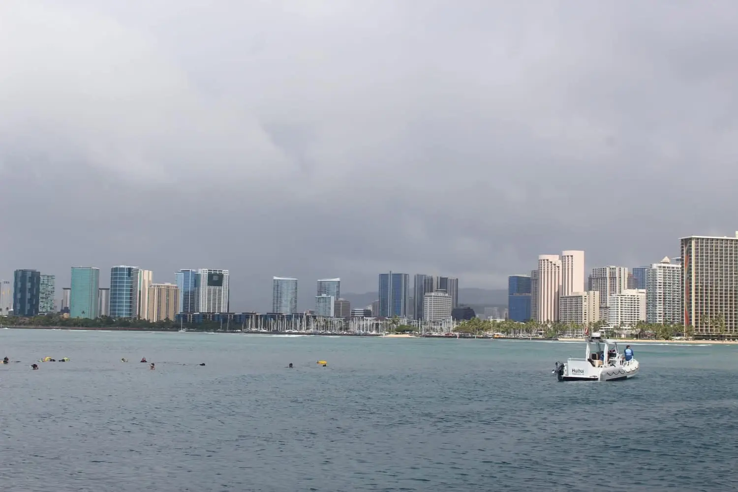 Honolulu skyline from the water